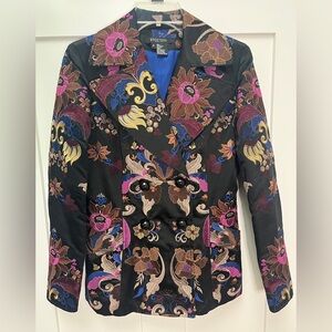 Etcetera Women's Vibrant Floral Blazer - Black and Multicolor